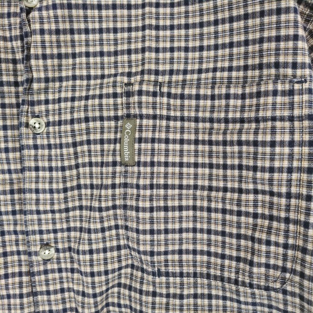 Columbia Men's XXL Brown Black Plaid Flannel Button Down Long Sleeve Shirt Chore - Picture 5 of 6